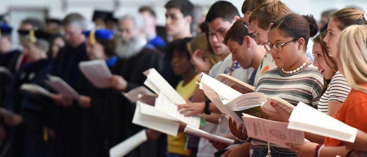 Students attend Opening Convocation.